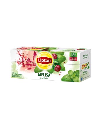 Herbata LIPTON ziołowa, melisa z wiśnią, 20 torebek