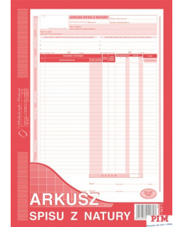 341-1 Arkusz spisu z natury MICHALCZYK&PROKOP A4 (pion) 48 kartek