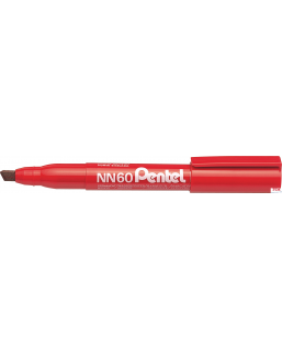 Marker permanentny NN60 czerwony ścięta końcówka PENTEL
