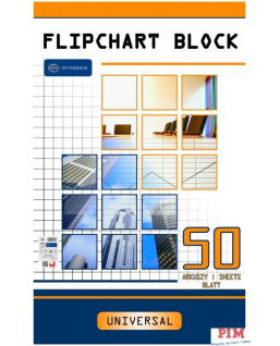 Blok do flipcharta 50x100x64  kratka INTERDRUK