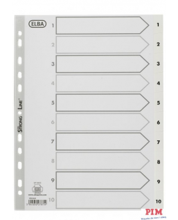 Przekładki numeryczne ELBA A4 1-10 białe PP 100204765