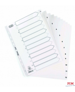 Przekładki numeryczne ELBA A4 1-12 białe PP 100204771