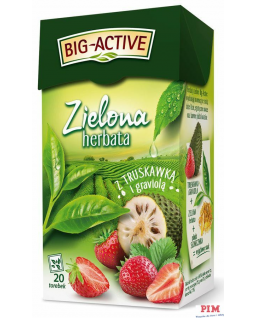 Herbata BIG-ACTIVE TRUSKAWKA-GRAVIOLA zielona 20t