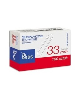 Spinacze okrągłe 33mm Tetis 100 sztuk