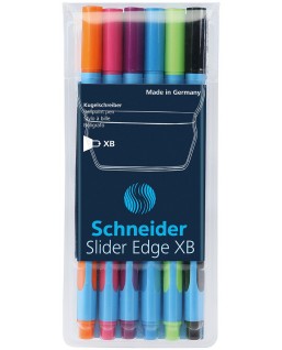 Zestaw długopisów w etui SCHNEIDER Slider Edge, XB, 6 szt., miks kolorów