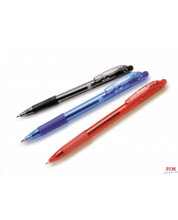 Długopis automatyczny WOW BK417/B czerwony PENTEL z gumowym uchwytem