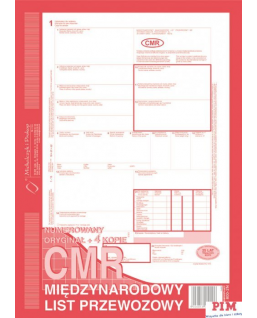 800-2N CMR A4 80kartek 1+4 numerowany międzynarodowy list przewozowy M&P