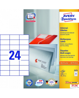 Etykiety ZF A4 70x37mm białe 3474 AVERY ZWECKFORM (100 arkuszy)