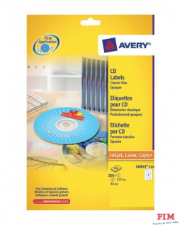 Etykiety ZF A4 Q117mm (100 arkuszy) białe L6043-100 AVERY ZWECKFORM