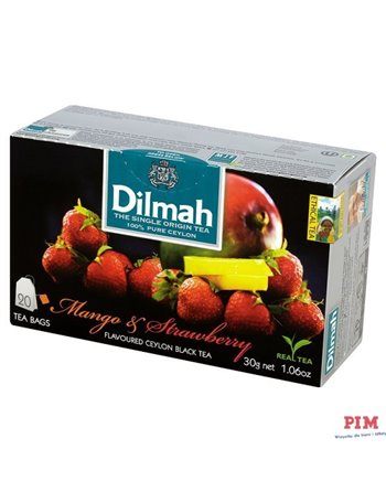 Herbata DILMAH AROMAT MANGO z TRUSKAWKĄ . 85036 (20 saszetek)