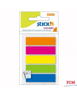Zakładki indeksujące 45x12mm mix 5 kolorów neon STICK"N 21050