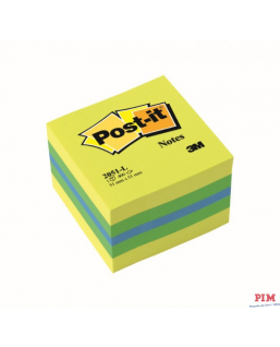 Mini Kostka samoprzylepna POST-IT (2051L), 51x51mm, 1x400 kart., cytrynowa...