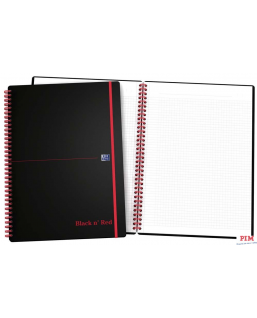 Kołonotatnik A4 70k krata PP OXFORD Black"n"red 400047654
