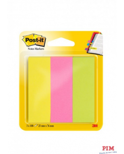 Znaczniki samoprzylepne POST-IT 26x76mm 671/3 neonowe 3x100 3M