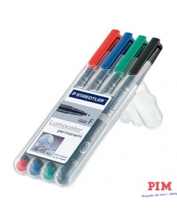 Foliopis permanentny F 318 WP4 etui 4szt. LUMOCOLOR STAEDTLER S318WP4