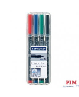 Foliopis permanentny M317 WP4 etui 4szt. STAEDTLER CD BK4 S317WP4