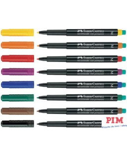 Foliopis z gumką OHP MULTIMARK S 0.4 czerwony 10szt FABER-CASTELL