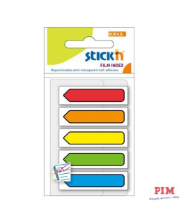 Zakładki indeksujące Strzałki 45x12mm mix 5 kolorów neon STICK"N 21464