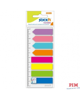 Zakładki indeksujące neon 8x25szt.(Paski+Strzałki) +Linijka STICK"N 21346