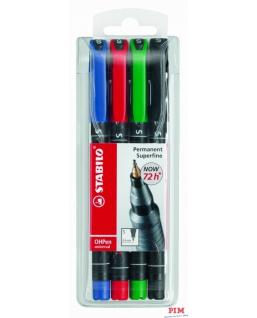 Foliopis STABILO OHPen niezmywalny 0.4mm 4sztuki. w etui 841/4