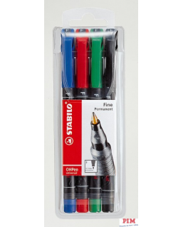 Foliopis STABILO OHPen niezmywalny 0.7mm 4sztuki. w etui 842/4