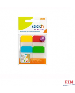 Przekładki indeksujące przeźroczyste 38x25mm 4 kolory STICK"N 21607