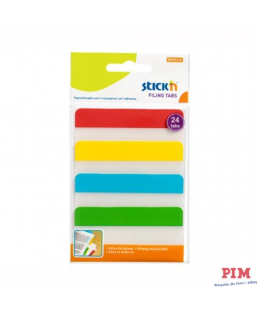 Przekładki indeksujące przeźroczyste 38x76mm 4 kolory STICK"N 21609