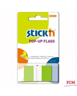 Zakładki indeksujące 45x25mm 50szt zielone podajnik STICK"N 26023