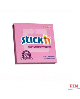 Bloczek STICK"N 76x76mm 360stopni różowy 21554