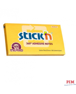 Bloczek STICK"N 127x76mm 360stopni ciemno zółty 21555