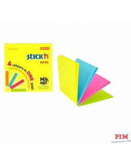 Bloczek STICK"N MAGIC PAD 76x76mm neon mix kolorów 21571