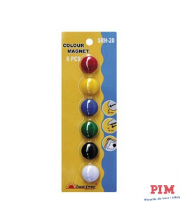 Magnesy ARGO kolorowe WF-20 opakowanie 6sztuk SRH-20