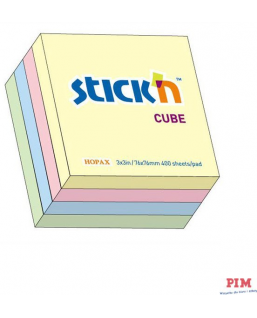 Bloczek STICK"N 76x76mm 400k mix 4 kolory pastelowe 21013