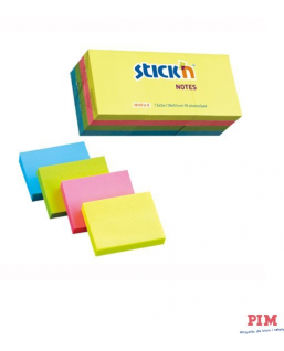 Bloczek STICK"N 38x51mm mix neonowy 12 bloczków x 100 kartek 21532
