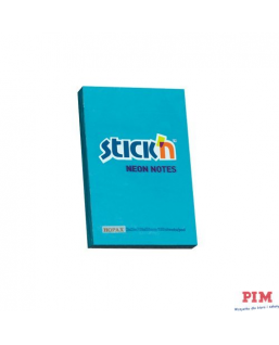 Bloczek STICK"N 76x51mm niebieski neon 100k 21207 STICK"N