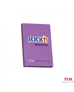 Bloczek STICK"N 76X51mm fioletowy neon 100k 21208 STICK"N