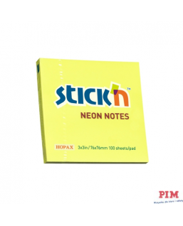 Bloczek STICK"N 76x76mm żółty neonowy 100k 21133 STICK"N