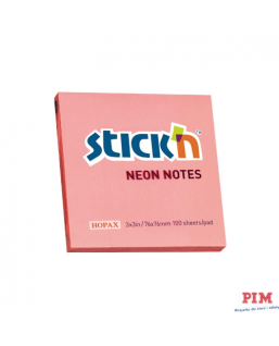 Bloczek STICK"N 76x76mm różowy neonowy 100k 21166 STICK"N