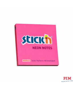Bloczek STICK"N 76x76mm ciemnoróżowy neonowy 100k 21165 STICK"N