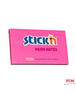 Bloczek STICK"N 127x76mm ciemnoróżowy neonowy 100k 21169 STICK"N