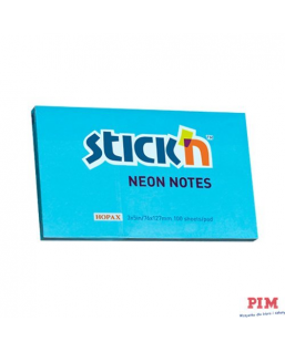 Bloczek STICK"N 127x76mm niebieski neonowy 100k 21100k 213 STICK"N