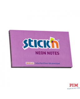 Bloczek STICK"N 127x76mm fioletowy neonowy 100k 21100k 214 STICK"N