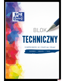 Blok techniczny OXFORD A4 10k 250G biały 400093199