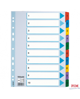 Przekładki kartonowe MYLAR A4 1-10 100161 białe ESSELTE