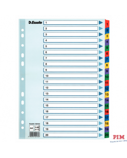 Przekładki kartonowe MYLAR A4 1-20 100163 białe ESSELTE