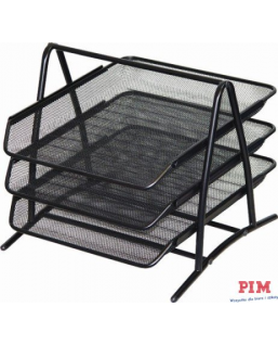 Półka na dokumenty DATURA A4 (3) siatka czarna 350x297x275mm