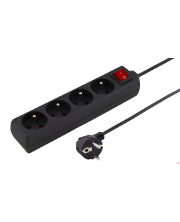 Listwa przep.TITANIUM TL129 4g.15m czarna UW uziemienie+włącznik