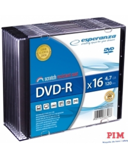 Płyty DVD-R ESPERANZA 47GB x16 SLIM CASE 10szt 1112