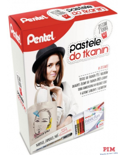Zestaw pasteli do tkanin z torbą PENTEL PTS7+BN15+Torba