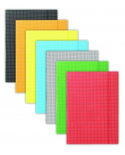 Teczka z gumką DONAU, karton, A4, 400gsm, 3-skrz., żółta w kratę